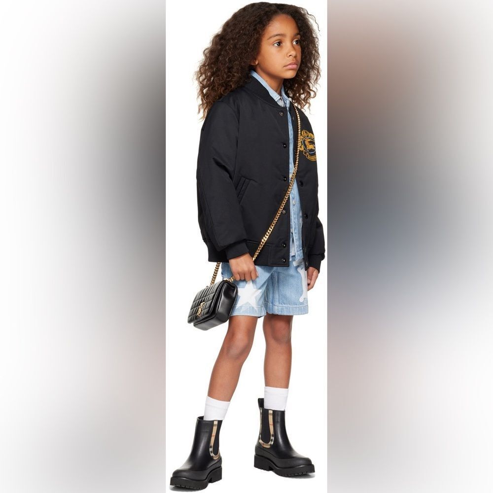 Burberry Kids Blue TB Star Print Denim Shorts blue size 4 NWT - Picture 4 of 9